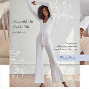 Free People Blissed Out Cream Jumpsuit